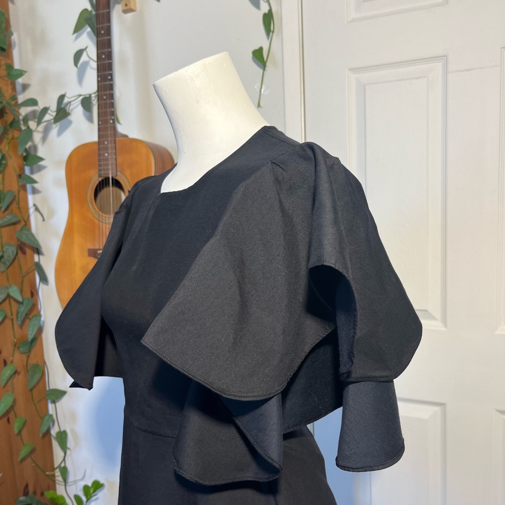 CO Collection Black Ruffle Sleeve Top - Picture 3 of 6